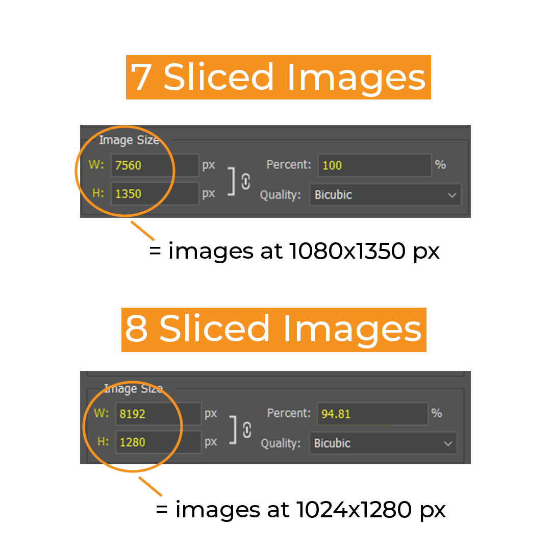 image comparing how Photoshop treats sliced images